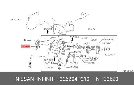 фото Nissan 22620-4P210 Датчик положения дроссельной заслонки Nissan 22620-4P210 Датчик положения дроссельной заслонки
