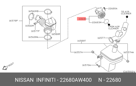 фото Nissan 22680-AW400 Расходомер воздуха Nissan 22680-AW400 Расходомер воздуха