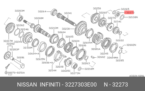 фото Nissan 32273-03E00 Подшипник Nissan 32273-03E00 Подшипник