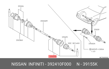 фото Nissan 39241-0F000 Пыльник ШРУСа Nissan 39241-0F000 Пыльник ШРУСа