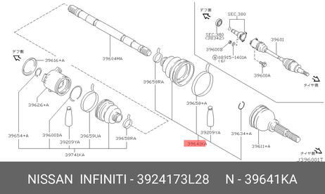 фото Nissan 39241-73L28 Пыльник ШРУСа Nissan 39241-73L28 Пыльник ШРУСа