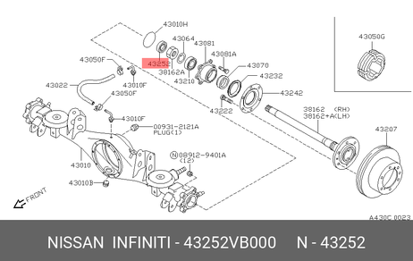 фото Nissan 43252-VB000 Комплект подшипника ступицы колеса Nissan 43252-VB000 Комплект подшипника ступицы колеса