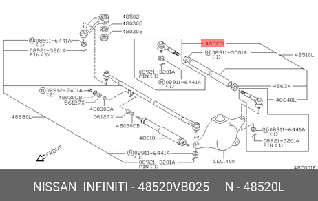 фото Nissan 48520-VB025 Наконечник рулевой тяги | прав | Nissan 48520-VB025 Наконечник рулевой тяги | прав |