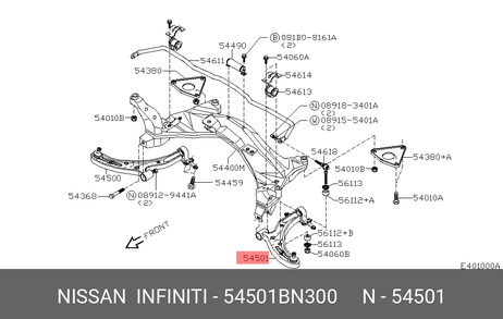 фото Nissan 54501-BN300 Рычаг подвески | перед лев | Nissan 54501-BN300 Рычаг подвески | перед лев |