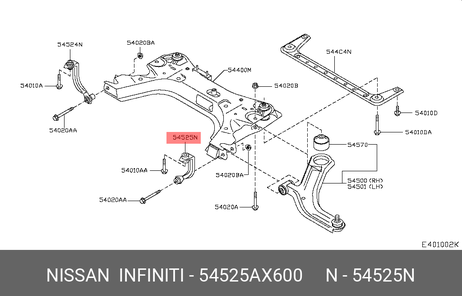 фото Nissan 54525-AX600 Тяга подвески | перед лев | Nissan 54525-AX600 Тяга подвески | перед лев |