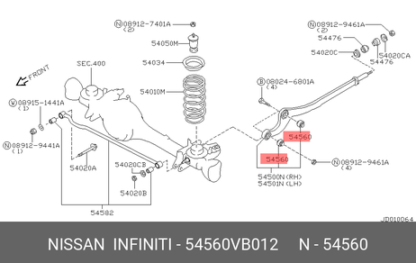 фото Nissan 54560-VB012 Сайлентблок переднего продольного рычага | перед прав | Nissan 54560-VB012 Сайлентблок переднего продольного рычага | перед прав |