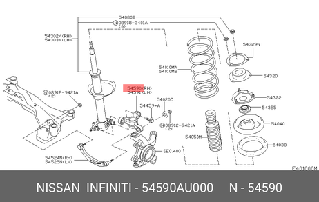 фото Nissan 54590-AU000 Рычаг подвески | перед прав | Nissan 54590-AU000 Рычаг подвески | перед прав |