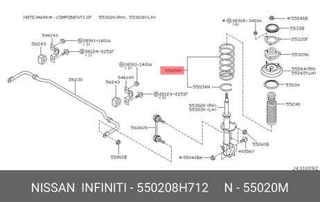 фото Nissan 55020-8H712 Пружина ходовой части | зад | Nissan 55020-8H712 Пружина ходовой части | зад |