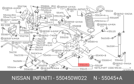 фото Nissan 55045-0W022 Сайлентблок рычага подвески | зад | Nissan 55045-0W022 Сайлентблок рычага подвески | зад |