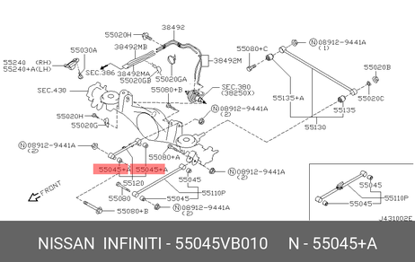 фото Nissan 55045-VB010 Сайлентблок продольной тяги | зад | Nissan 55045-VB010 Сайлентблок продольной тяги | зад |