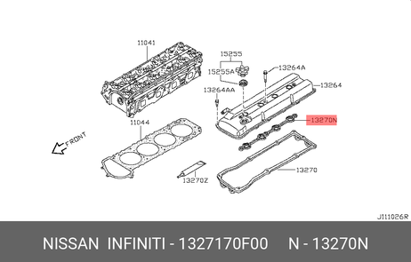 фото Nissan 13271-70F00 Прокладка крышки клапанов Nissan 13271-70F00 Прокладка крышки клапанов