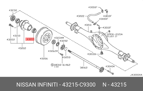 фото Nissan 43215-C9300 Комплект подшипника ступицы колеса Nissan 43215-C9300 Комплект подшипника ступицы колеса