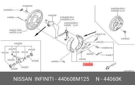 фото Nissan 44060-8M125 Колодки тормозные барабанные | зад | Nissan 44060-8M125 Колодки тормозные барабанные | зад |