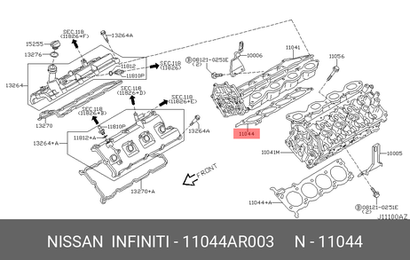 фото Nissan 11044-AR003 Прокладка головки блока Nissan 11044-AR003 Прокладка головки блока