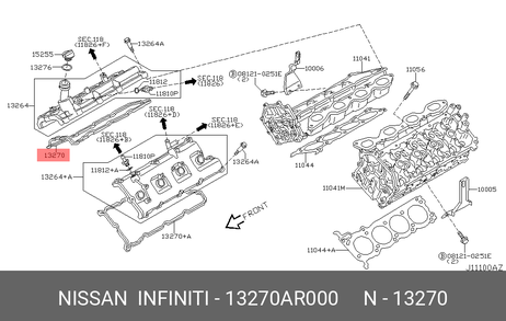 фото Nissan 13270-AR000 Прокладка под крышку клапанов правая Nissan 13270-AR000 Прокладка под крышку клапанов правая