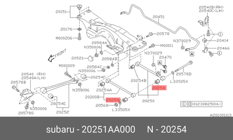 фото Subaru 20251-AA000 Сайлентблок рычага подвески | зад | Subaru 20251-AA000 Сайлентблок рычага подвески | зад |