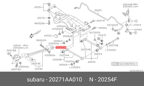 фото Subaru 20271-AA010 Сайлентблок рычага подвески | зад прав/лев | Subaru 20271-AA010 Сайлентблок рычага подвески | зад прав/лев |