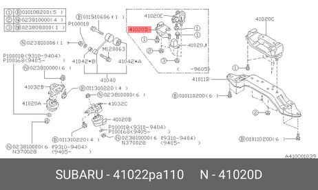 фото Subaru 41022PA110 Подушка двигателя Subaru 41022PA110 Подушка двигателя