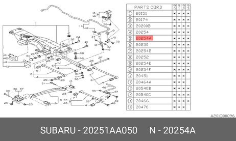 фото Subaru 20251-AA050 Сайлентблок рычага подвески | зад | Subaru 20251-AA050 Сайлентблок рычага подвески | зад |