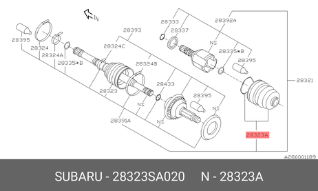 фото Subaru 28323-SA020 Пыльник шруса Subaru 28323-SA020 Пыльник шруса