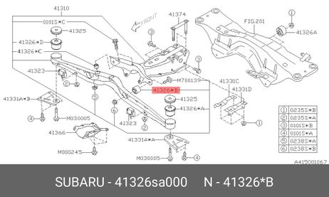 фото Subaru 41326SA000 Сайлентблок балки моста Subaru 41326SA000 Сайлентблок балки моста