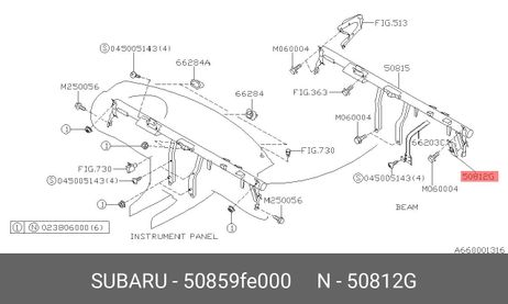 фото Subaru 50859FE000 Стойка / stay beam Subaru 50859FE000 Стойка / stay beam