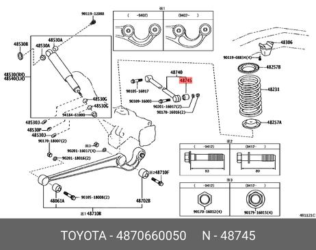 фото Toyota 48706-60050 Сайлентблок рычага подвески | зад | Toyota 48706-60050 Сайлентблок рычага подвески | зад |