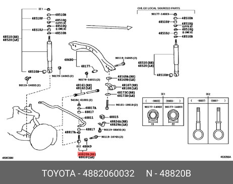 фото Toyota 48820-60032 Стойка стабилизатора | перед прав/лев | Toyota 48820-60032 Стойка стабилизатора | перед прав/лев |