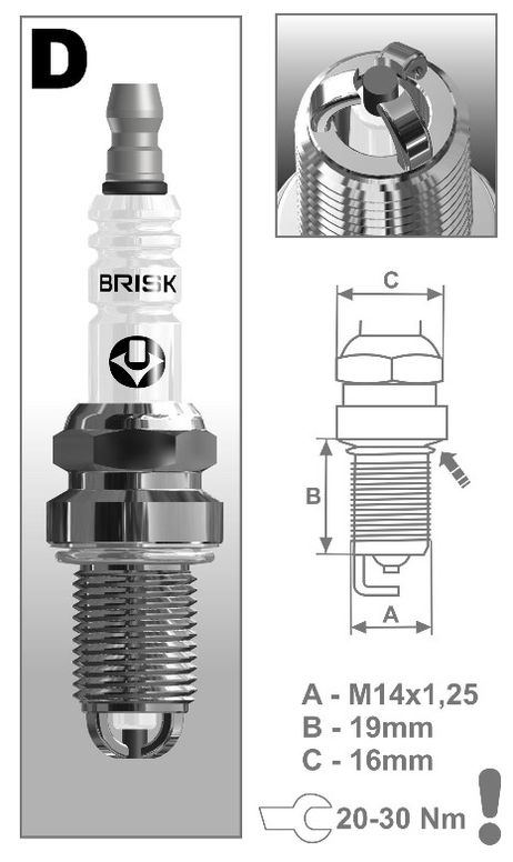 фото Brisk DR17TC1 Свеча зажигания Brisk DR17TC1 Свеча зажигания