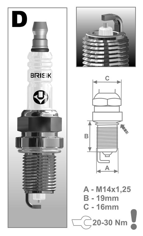 фото Brisk DR17YS Свеча зажигания Brisk DR17YS Свеча зажигания