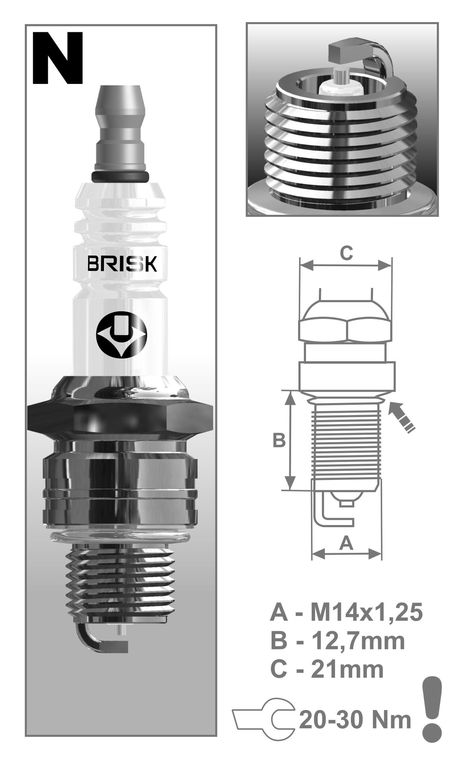 фото Brisk NR15S Свеча silver Brisk NR15S Свеча silver