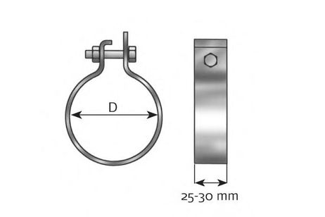 фото Dinex 99778 Хомут глушителя D=78,5mm Dinex 99778 Хомут глушителя D=78,5mm