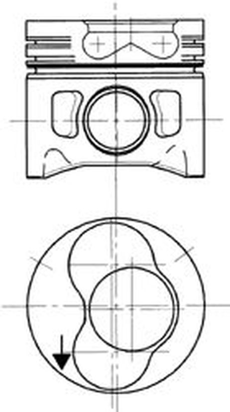 фото Kolbenschmidt 99 742 720 Поршень 2,5tdi 1-2 VW 81,51 Kolbenschmidt 99 742 720 Поршень 2,5tdi 1-2 VW 81,51