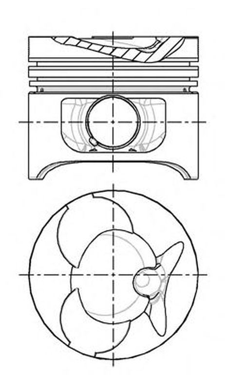 фото Nural 87-743107-10 Поршень MB 89.5 om601/om602 a=44.65mm Nural 87-743107-10 Поршень MB 89.5 om601/om602 a=44.65mm