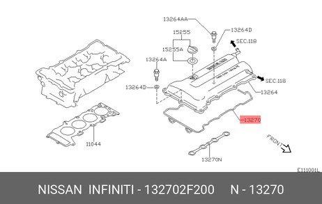 фото Nissan 13270-2F200 Прокладка крышки клапанов Nissan 13270-2F200 Прокладка крышки клапанов