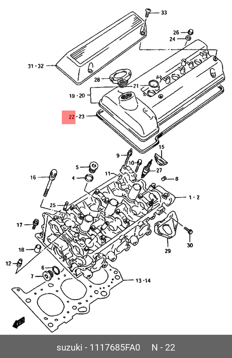 фото Suzuki 11176-85FA0 Пpокладка крышки клапанов Suzuki 11176-85FA0 Пpокладка крышки клапанов