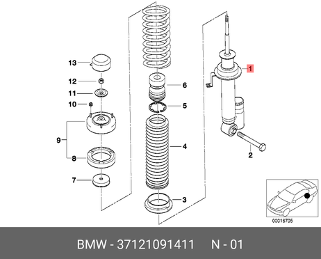фото BMW 37 12 1 091 411 Амортизатор | зад | BMW 37 12 1 091 411 Амортизатор | зад |