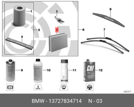 фото BMW 13 72 7 834 714 Фильтр воздушный BMW 13 72 7 834 714 Фильтр воздушный