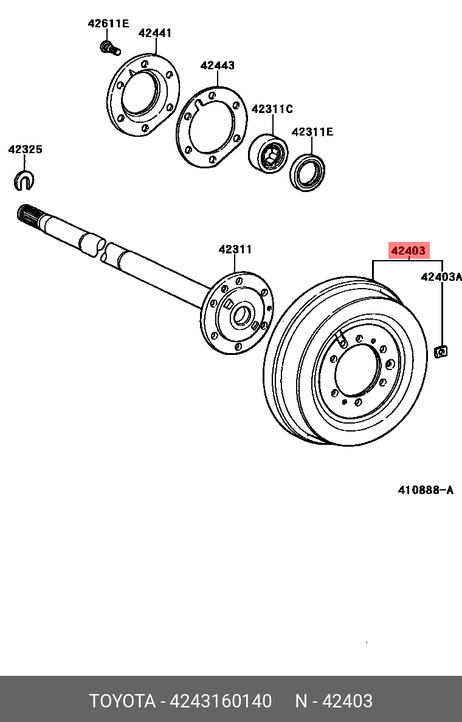 фото Toyota 42431-60140 Барабан тормозной Toyota 42431-60140 Барабан тормозной