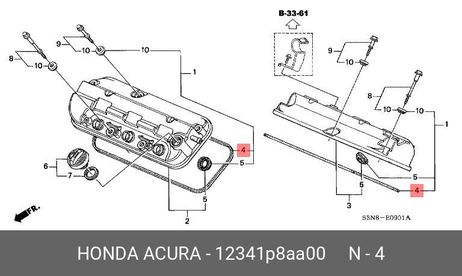 фото Honda 12341-P8A-A00 Прокладка крышки клапанов Honda 12341-P8A-A00 Прокладка крышки клапанов