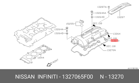 фото Nissan 13270-65F00 Прокладка крышки клапанов Nissan 13270-65F00 Прокладка крышки клапанов