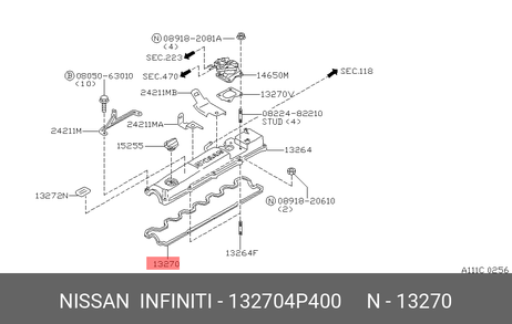фото Nissan 13270-4P400 Прокладка крышки клапанов Nissan 13270-4P400 Прокладка крышки клапанов
