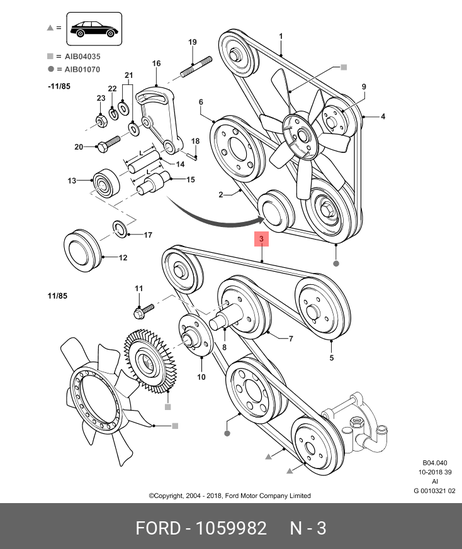 фото Ford 1059982 Ремень поликлиновый Ford 1059982 Ремень поликлиновый
