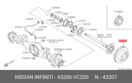 Nissan 43206-VC200 Диск тормозной | зад |