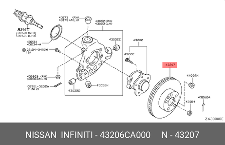 фото Nissan 43206-CA000 Диск тормозной | зад прав/лев | Nissan 43206-CA000 Диск тормозной | зад прав/лев |
