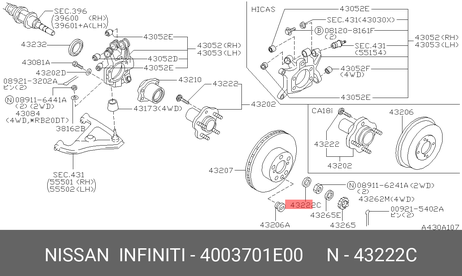 фото Nissan 40037-01E00 Комплект подшипника ступицы колеса Nissan 40037-01E00 Комплект подшипника ступицы колеса