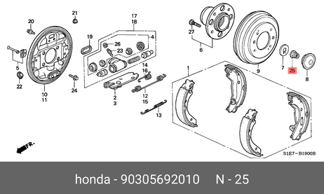 фото Honda 90305-692-010 Гайка передней ступицы колеса Honda 90305-692-010 Гайка передней ступицы колеса