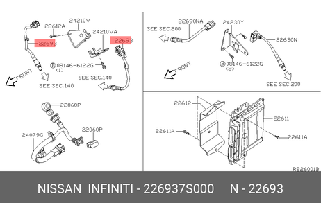 фото Nissan 22693-7S000 Датчик кислородный Nissan 22693-7S000 Датчик кислородный