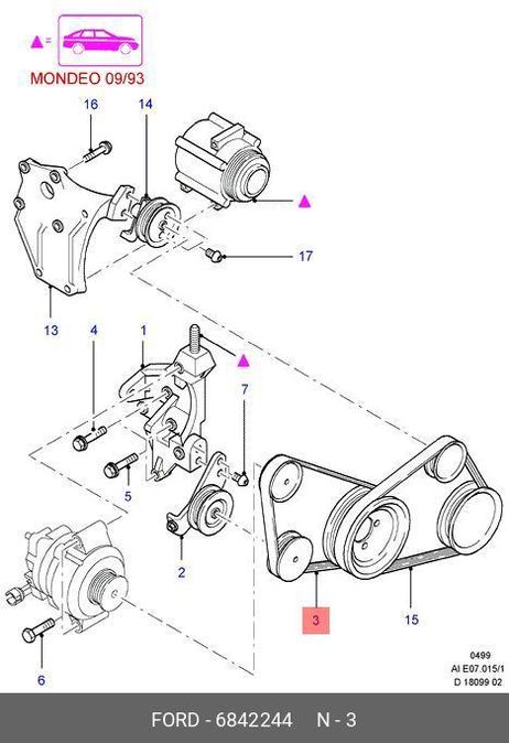 фото Ford 6842244 Ремень поликлиновый Ford 6842244 Ремень поликлиновый