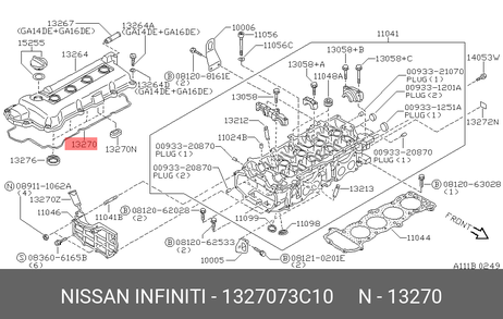 фото Nissan 13270-73C10 Прокладка крышки клапанов Nissan 13270-73C10 Прокладка крышки клапанов